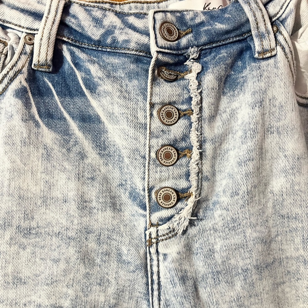 Kancan Acid Wash Skinny Jeans Size 15/31 Button Fly